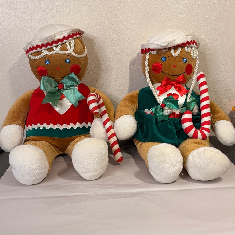 Unbranded Gingerbread Plush Set Unisex OS Brown Excellent Vintage 1990s Holiday